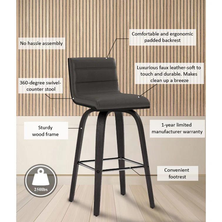 Biance Solid Wood Swivel Bar & Counter Stool