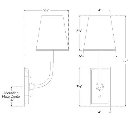 Hulton 17" Antique Brass & Bronze Dimmable Wall Sconce
