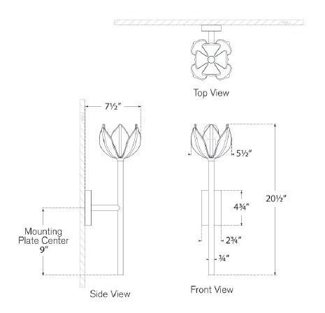 Alberto Plaster White Dimmable Floral Detail Sconce