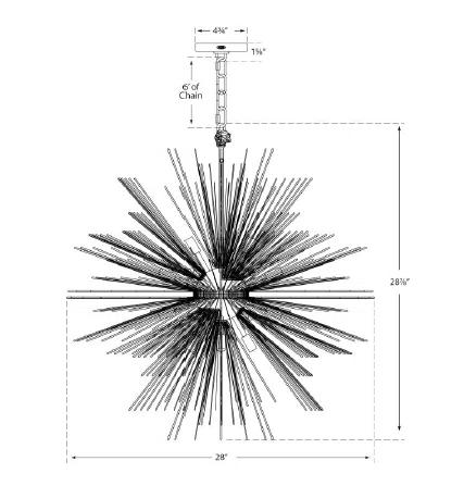 Strada Radiant Quill 20-Light Polished Nickel Crystal Chandelier