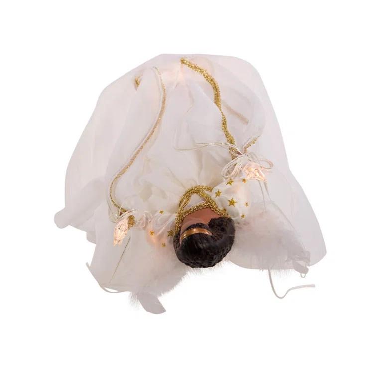 UL 10-Light Black Angel Tree Topper