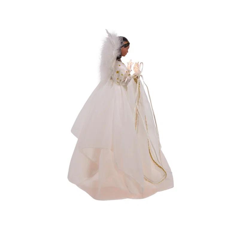 UL 10-Light Black Angel Tree Topper