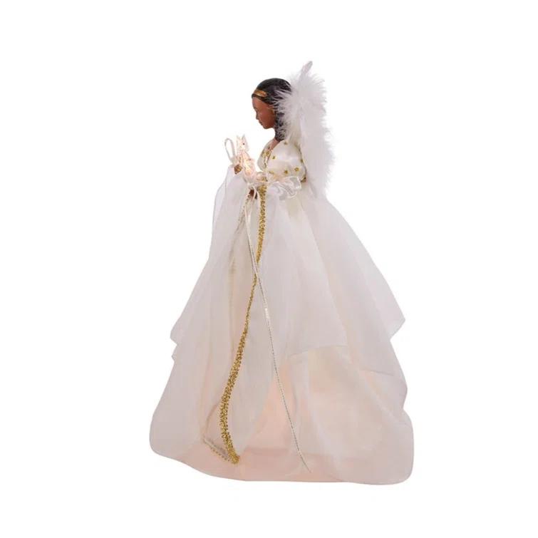 UL 10-Light Black Angel Tree Topper