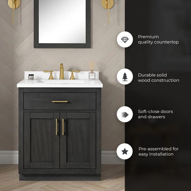 OVE Decors Bailey 30" Single Bathroom Vanity Set with Premium Countertop