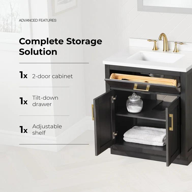 OVE Decors Bailey 30" Single Bathroom Vanity Set with Premium Countertop