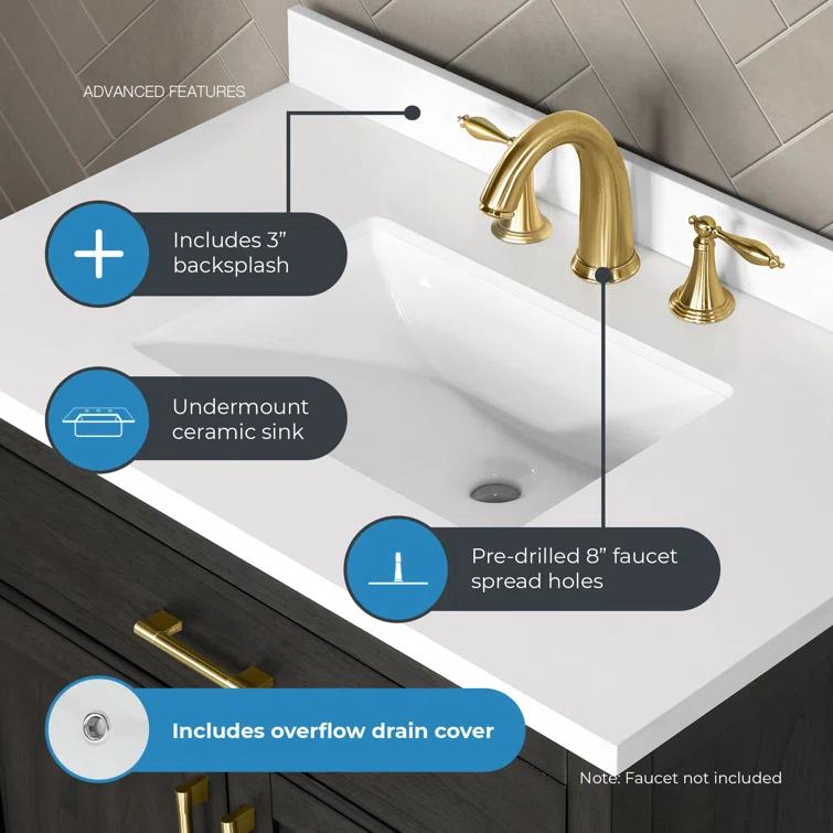 OVE Decors Bailey Single Bathroom Vanity with Premium Countertop