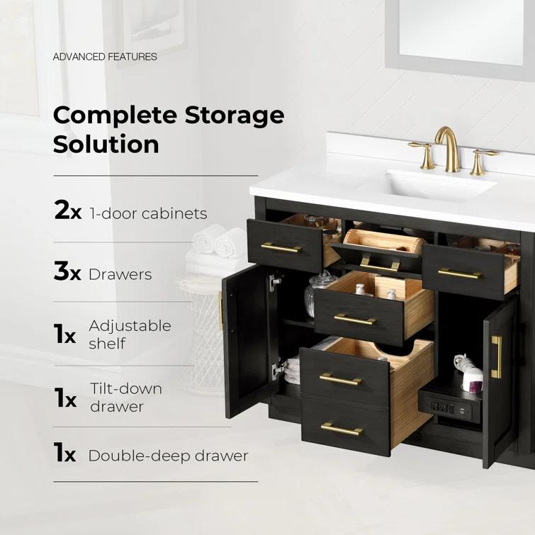 OVE Decors Bailey 42" Single Bathroom Vanity with Premium Countertop
