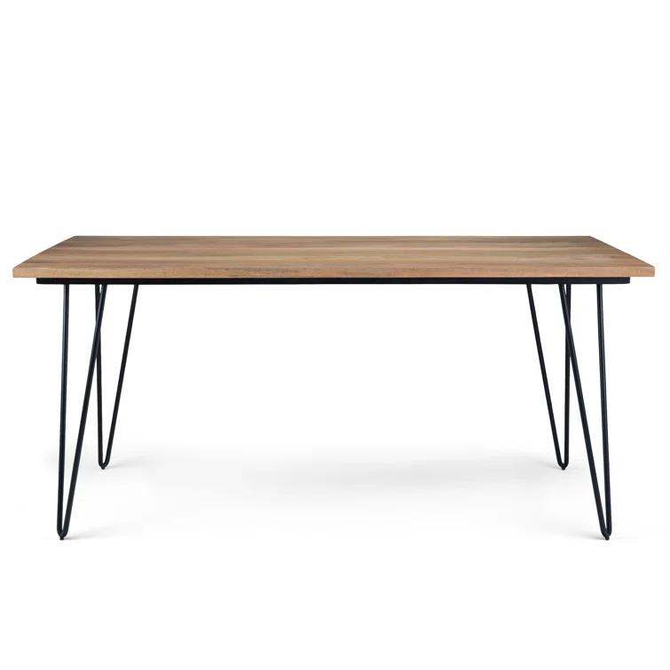 Hunter Solid Mango Wood Dining Table, Industrial Style