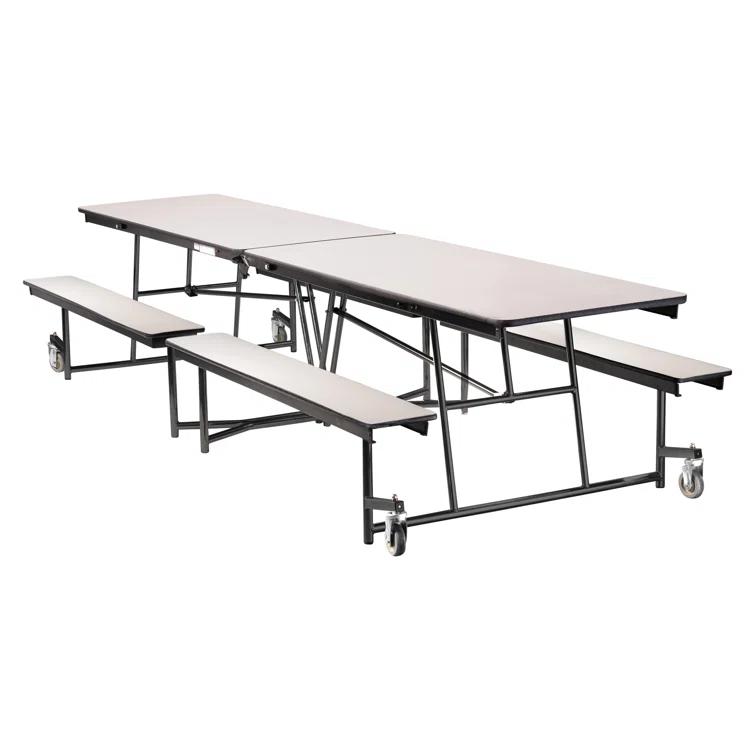 NPS 12' Rectangle Mobile Table with Benches. Gray Nebula