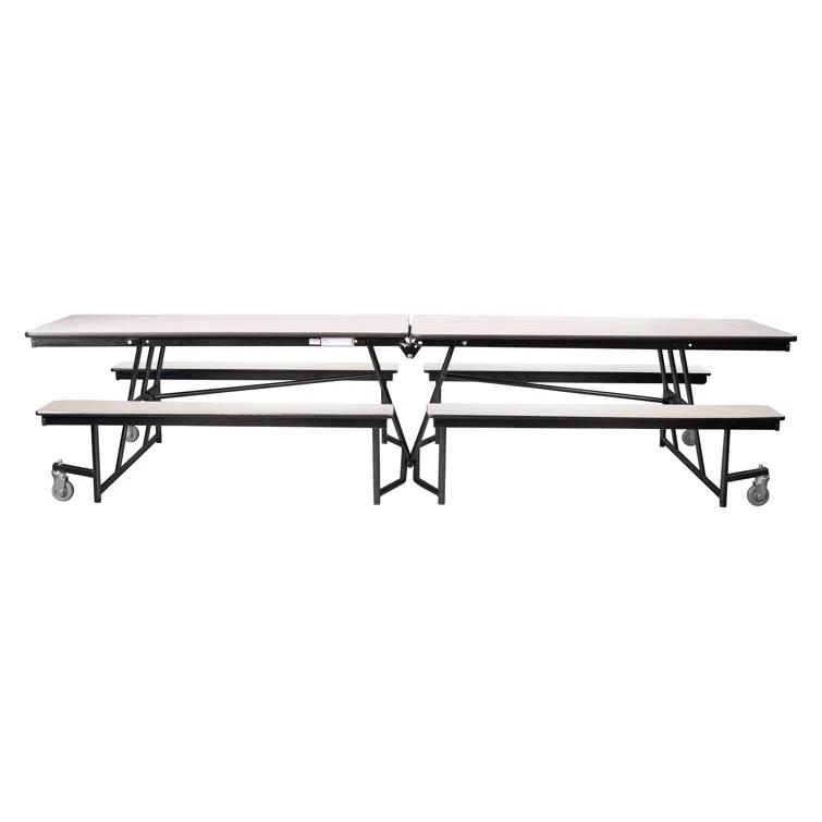 NPS 12' Rectangle Mobile Table with Benches. Gray Nebula