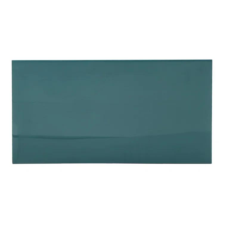 Teal Metal Slim Base Rectangular End Table