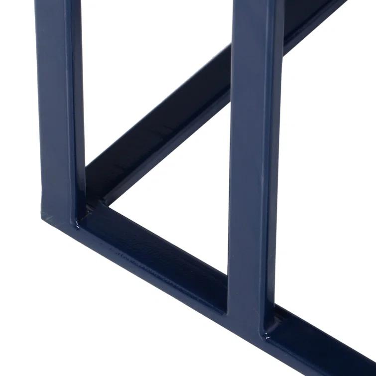Navy Metal Slim C-Table End Table