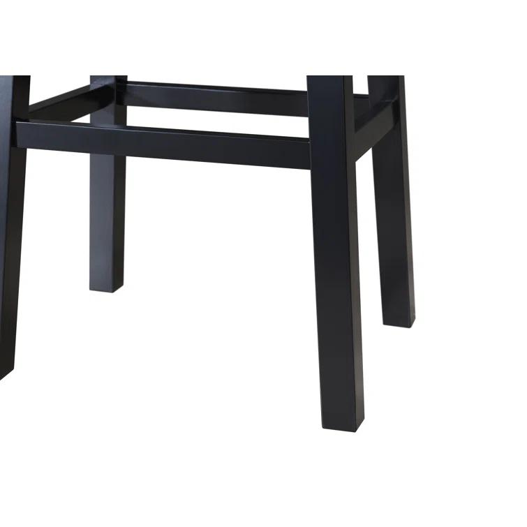 LuXeo LuXeo Lakewood Solid Wood Saddle Barstool (Set of 2)