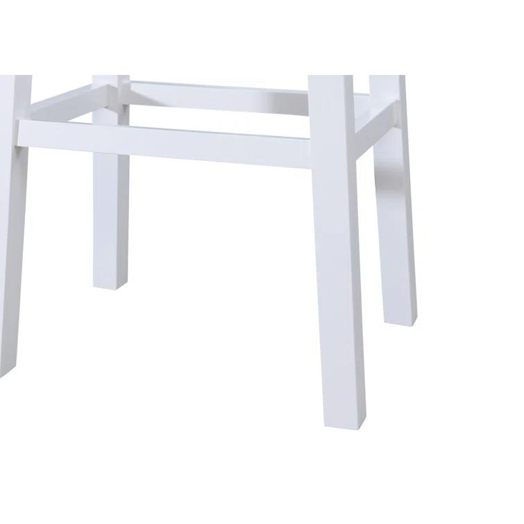 LuXeo Lakewood Solid Wood Saddle Barstool (Set of 2)