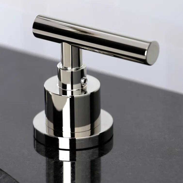 Kingston Brass Manhattan Two-Handle 3-Hole Deck Mount Widespread Bathroom Faucet with Brass Pop-Up Drain