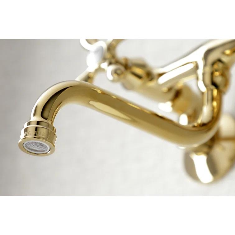Kingston Brass KS216C Kingston Brass Kingston Two-Handle 2-Hole Wall Mount Bathroom Faucet