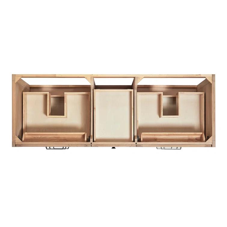 Ariel Bath Ariel Monrow 60 Inch Double Oval Sink Bathroom Vanity With Carrara Quartz Countertop