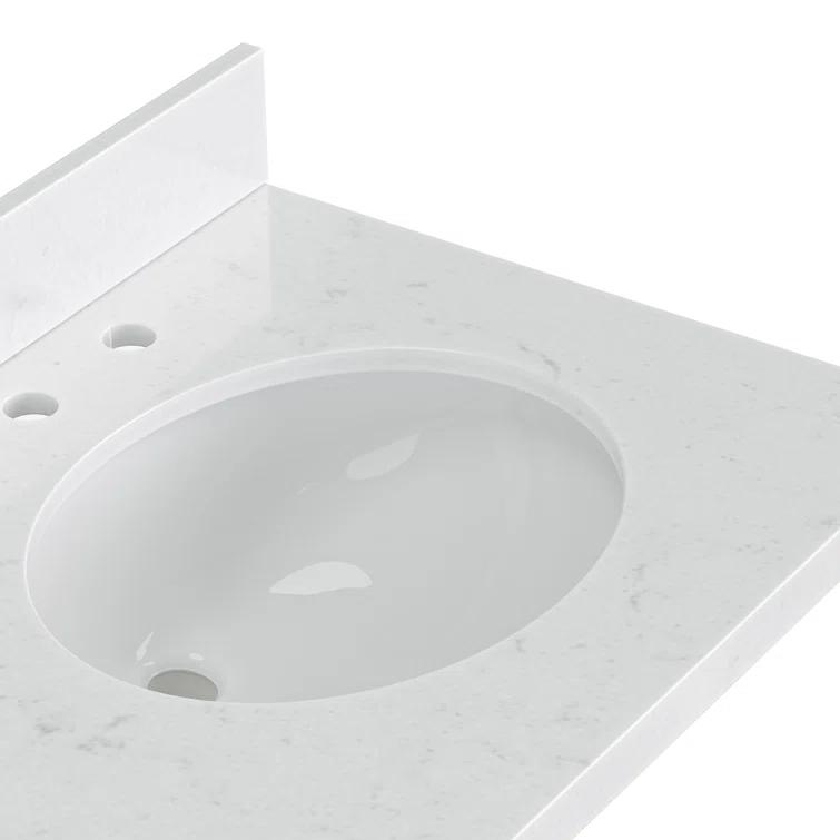 Ariel Monrow 66 Inch Double Oval Sink Bathroom Vanity With Carrara White Quartz Countertop
