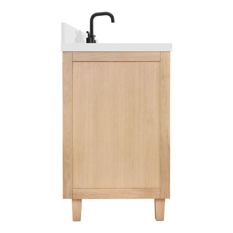 Ariel Bath Ariel Monrow 67 Inch Single Oval Sink Bathroom Vanity With Pure White Quartz Countertop