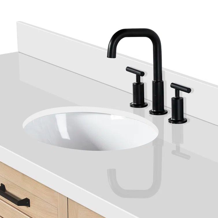 Ariel Bath Ariel Monrow 67 Inch Single Oval Sink Bathroom Vanity With Pure White Quartz Countertop
