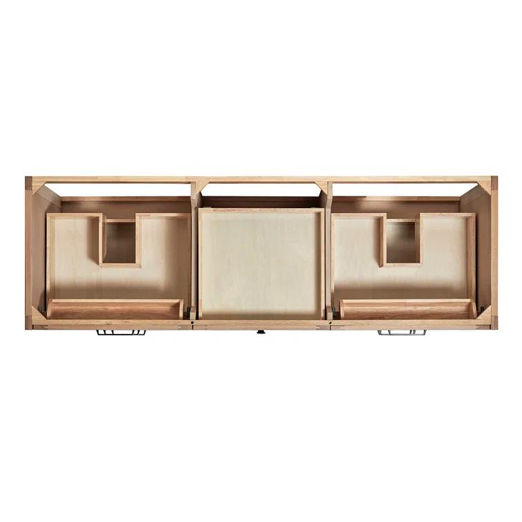 Ariel Monrow 66 Inch Double Oval Sink Bathroom Vanity With Carrara White Quartz Countertop
