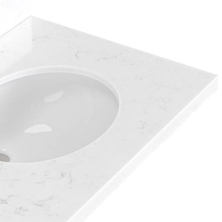 Ariel Monrow 66 Inch Double Oval Sink Bathroom Vanity With Carrara White Quartz Countertop