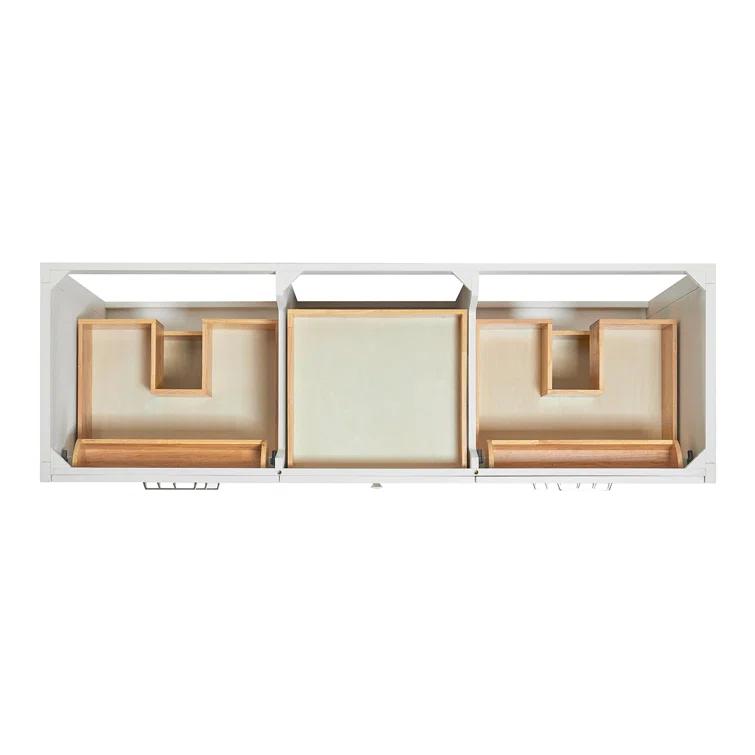Ariel Monrow 66 Inch Double Oval Sink Bathroom Vanity With Carrara White Quartz Countertop