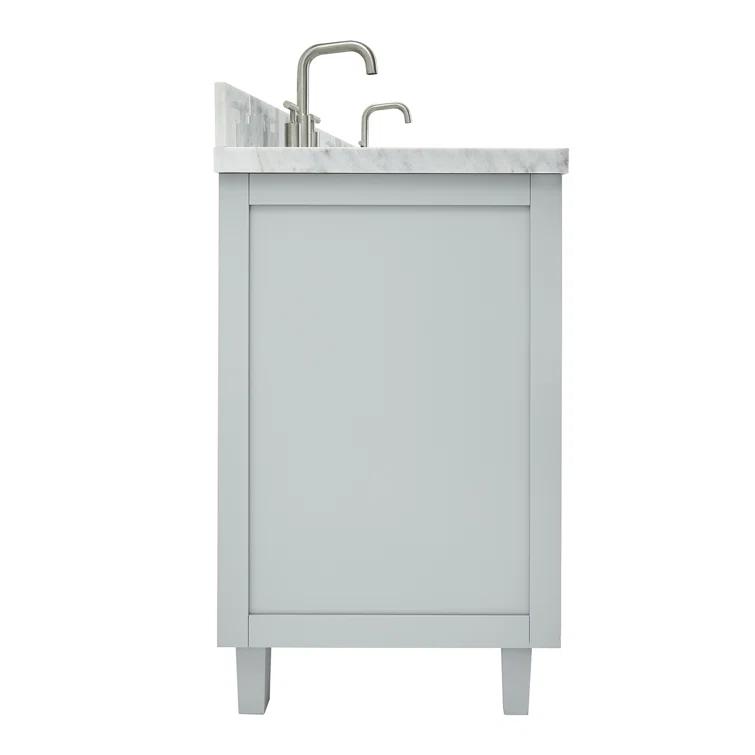 Ariel Bath Ariel Monrow 67 Inch Double Oval Sink Bathroom Vanity With Italian Carrara Marble Countertop