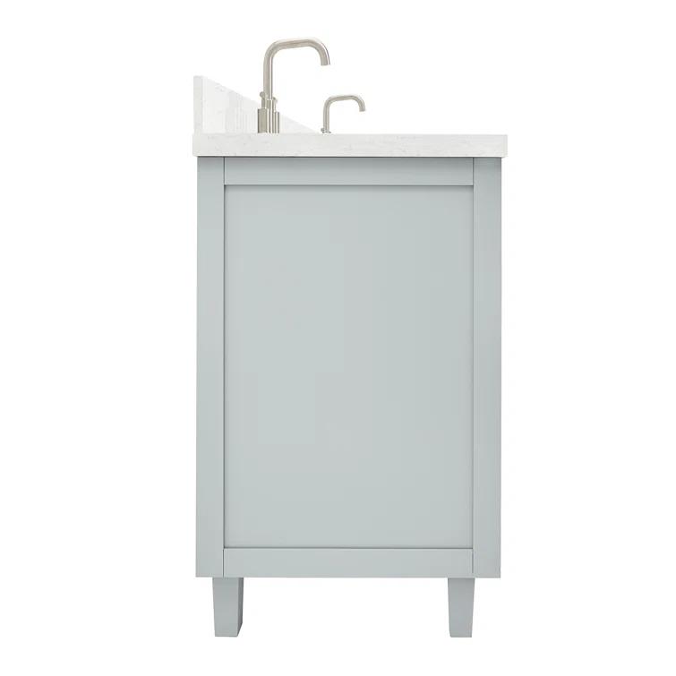 Ariel Monrow 66 Inch Double Oval Sink Bathroom Vanity With Carrara White Quartz Countertop