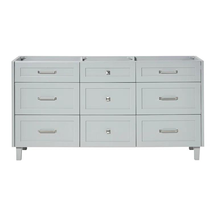Ariel Monreau 66 Inch Double Sink Base Cabinet In Midnight Blue