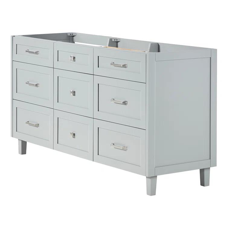 Ariel Monreau 66 Inch Double Sink Base Cabinet In Midnight Blue