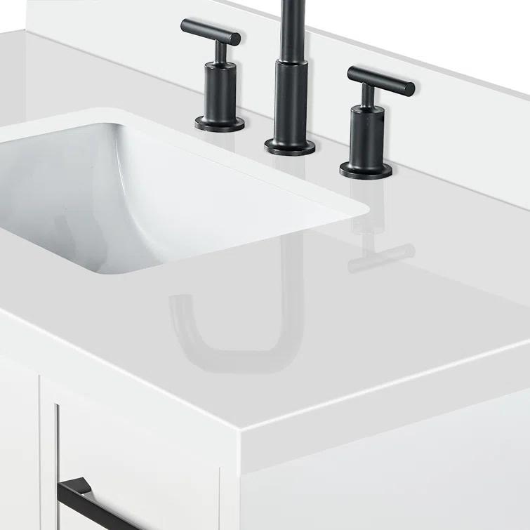 Ariel Kelly 43 Inch Single Rectangular Sink Bathroom Vanity With Quartz Countertop