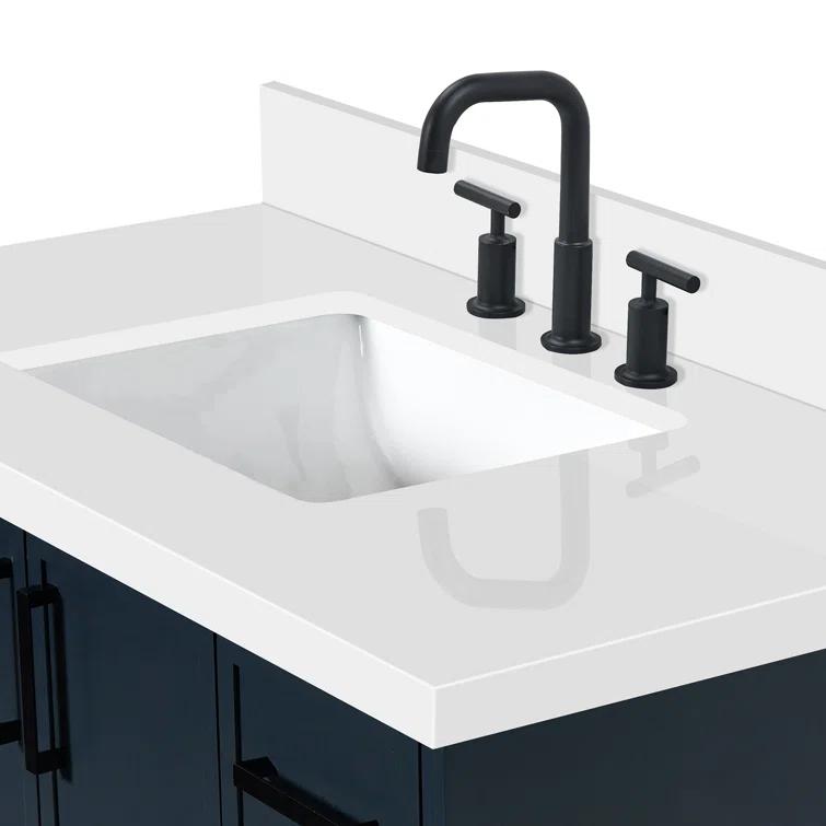 Ariel Kelly 43 Inch Single Rectangular Sink Bathroom Vanity With Quartz Countertop