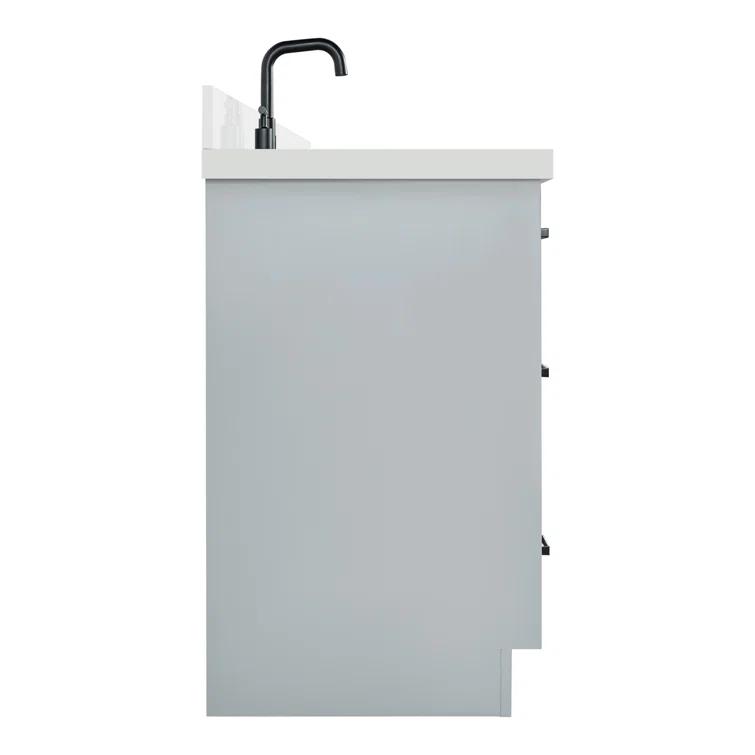 Ariel Kelly 43 Inch Single Rectangular Sink Bathroom Vanity With Quartz Countertop