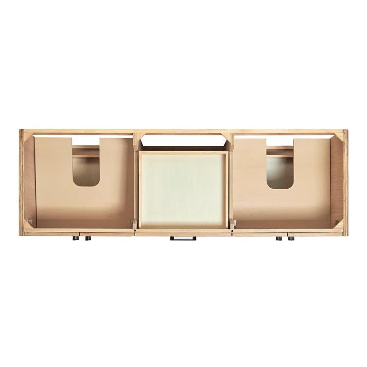 Ariel Kelley 66 Inch Double Sink Base Cabinet In Oak
