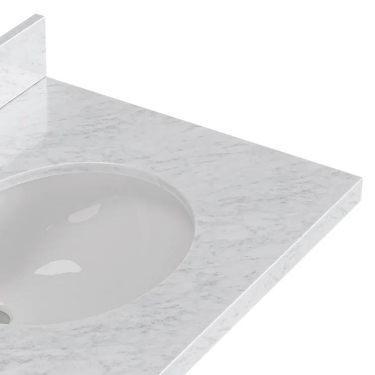 Ariel Kellie 67 Inch Double Oval Sink Bathroom Vanity With Italian Carrara Marble Countertop