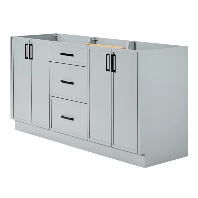Ariel Kelley 66 Inch Double Sink Base Cabinet In Oak
