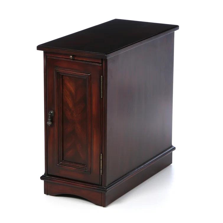 Plantation Cherry Wood Rectangular Side Table with Storage