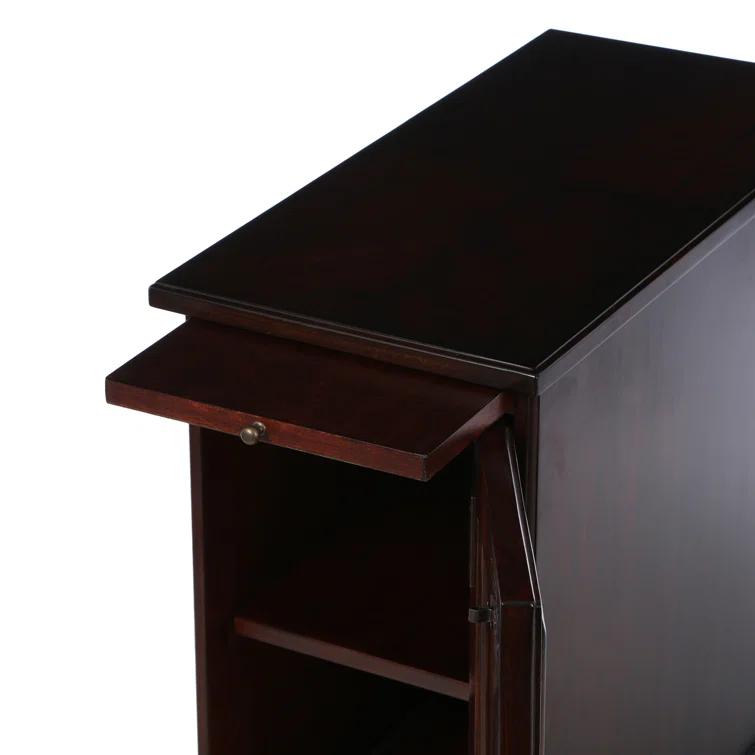 Plantation Cherry Wood Rectangular Side Table with Storage