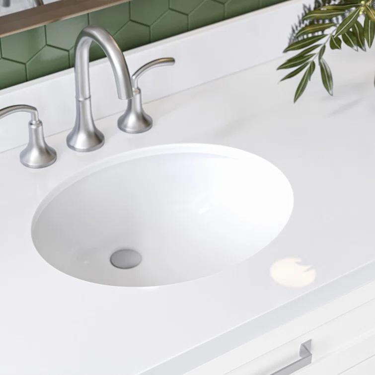Ariel Monrow 67 Inch Single Oval Sink Bathroom Vanity With Pure White Quartz Countertop