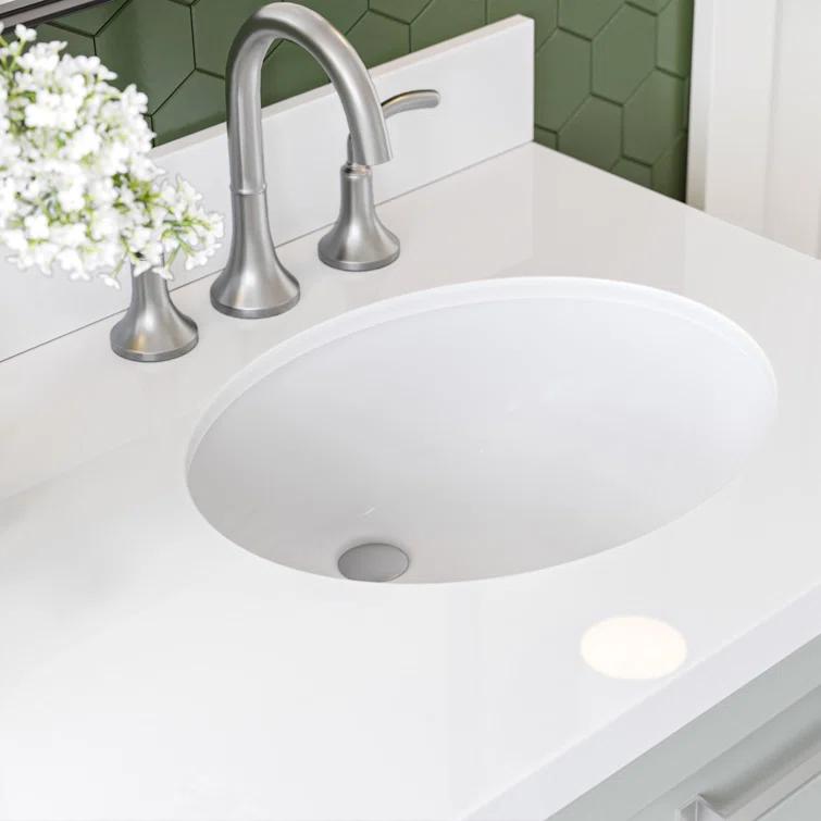 Ariel Bath Ariel Monrow 67 Inch Double Oval Sink Bathroom Vanity With Pure White Quartz Countertop