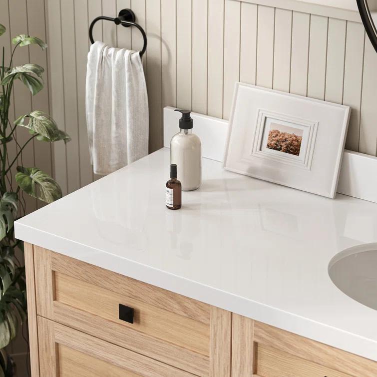 Ariel Bath Ariel Monrow 67 Inch Single Oval Sink Bathroom Vanity With Pure White Quartz Countertop