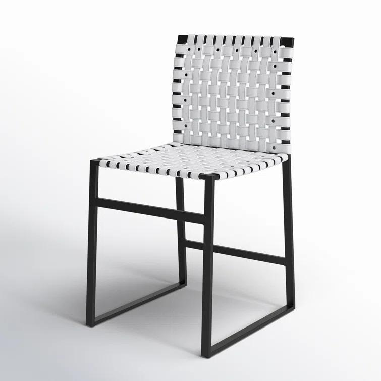 Butler Specialty Company Urban 25" Woven Leather Side Chair In White