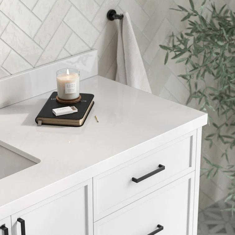Ariel Kelly 67 Inch Single Rectangular Sink Bathroom Vanity With Pure Quartz Countertop