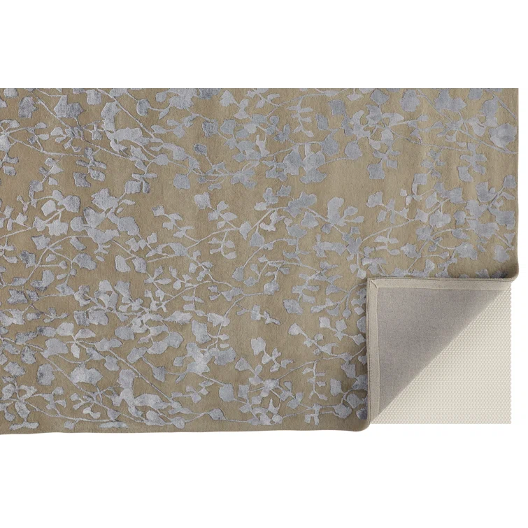 Khalo Floral Handmade Tufted Latte Tan Area Rug