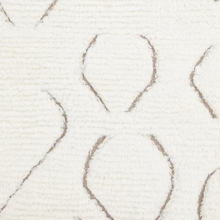 Abstract Area Rug in Ivory/Black