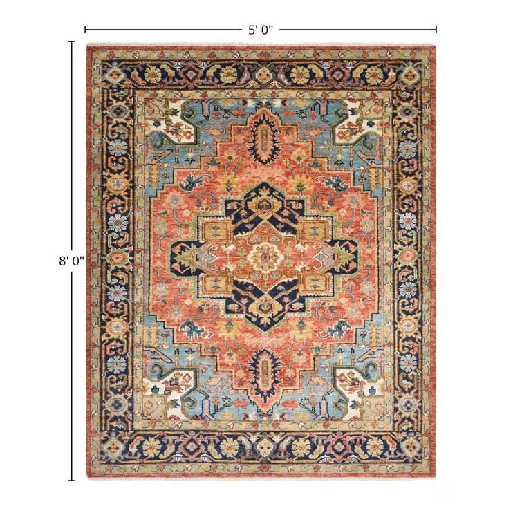 Handmade Geometric Wool 8' x 10' Rectangular Rug