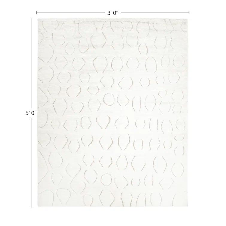 Abstract Area Rug in Ivory/Black