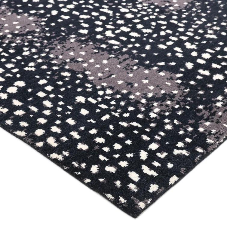 Louis Animal Print Area Rug in Black/White/Gray
