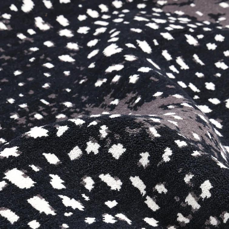 Louis Animal Print Area Rug in Black/White/Gray